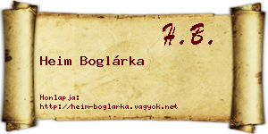 Heim Boglárka névjegykártya